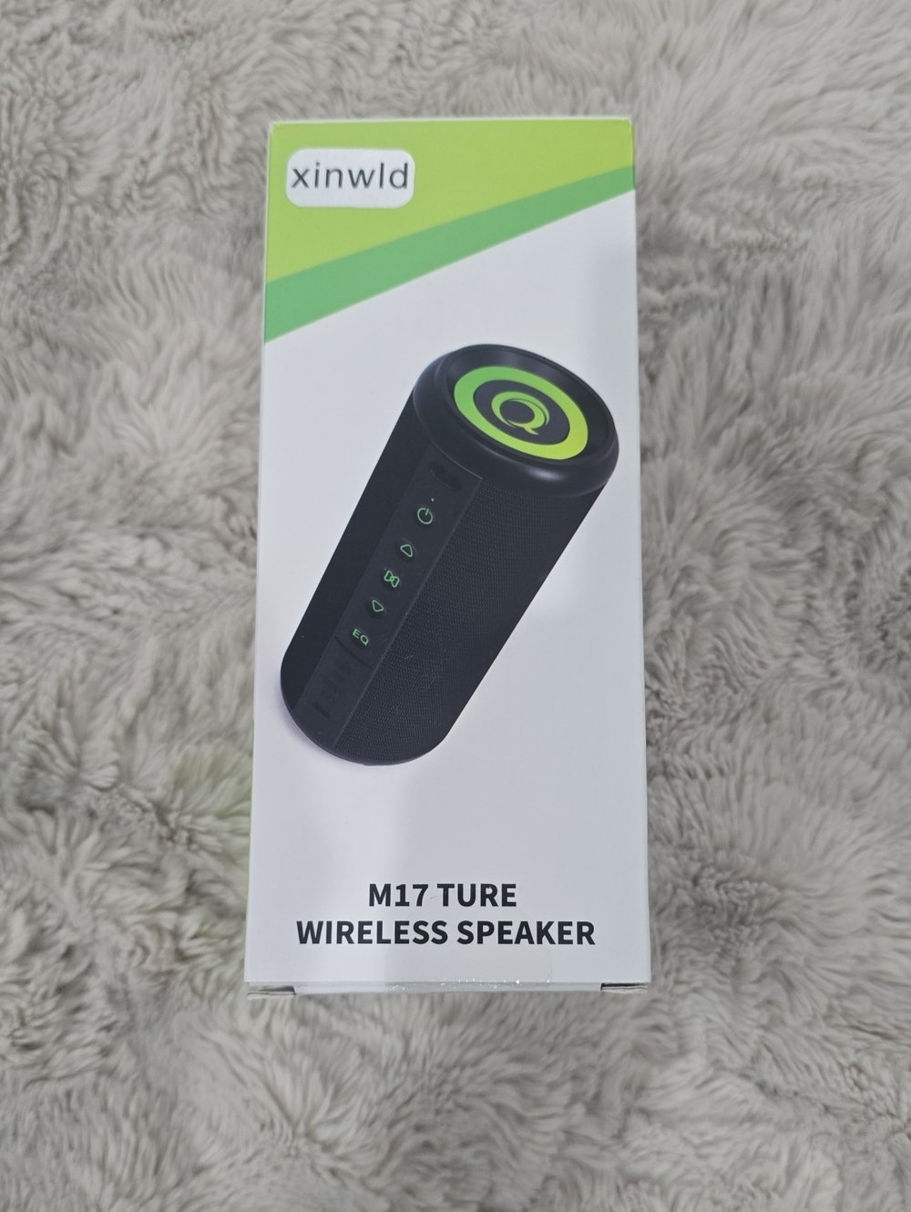 xinwld M17 Ture Wireless Speaker - Black with Lime Green Accents